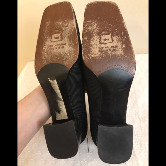 Stuart Weitzman Ribbed Fabric Square Toe Pump - Picture 6 of 7